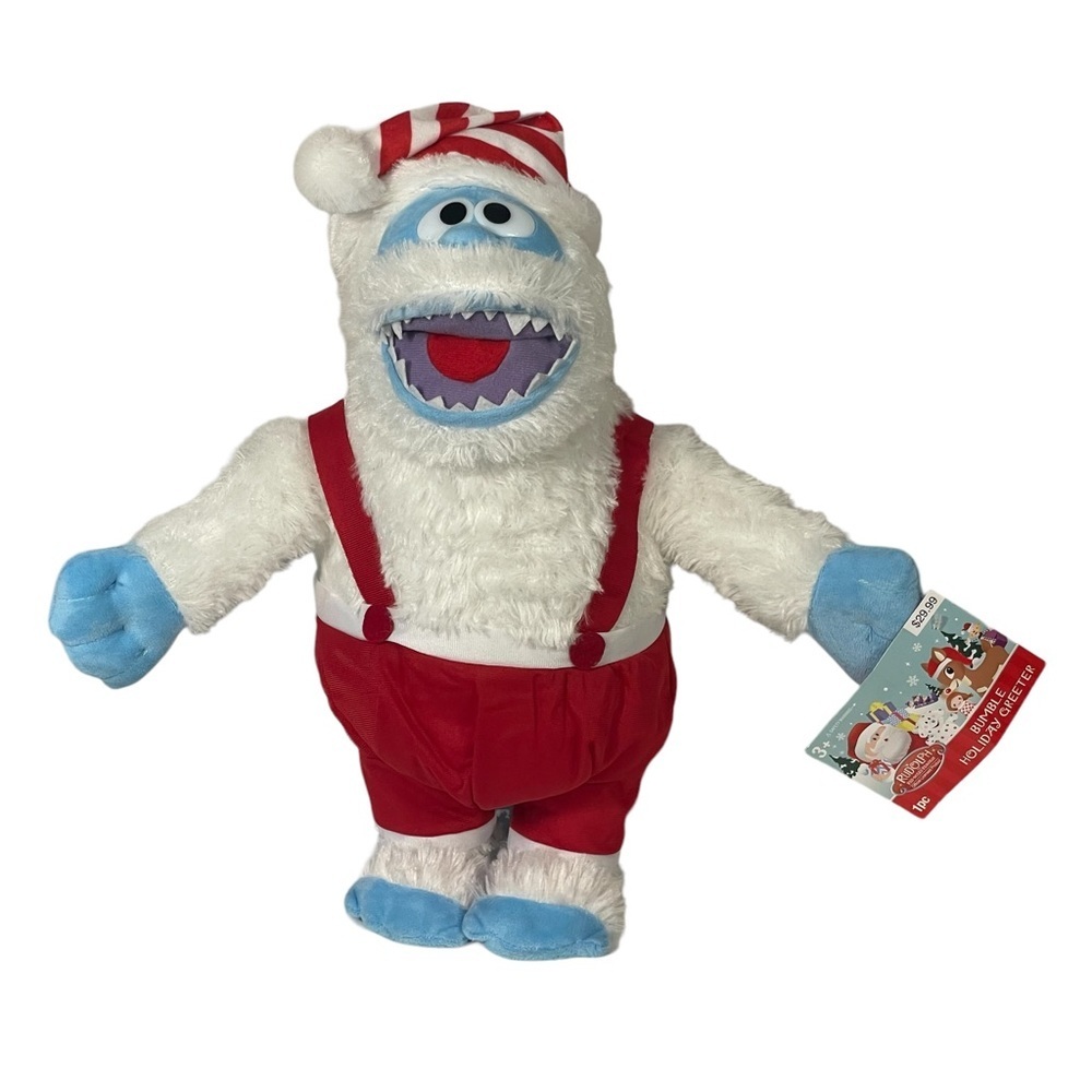 NWT Bumble Holiday Greeter Standing Plush Rudolph Reindeer Santa Hat 18” Gemmy